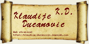 Klaudije Ducanović vizit kartica